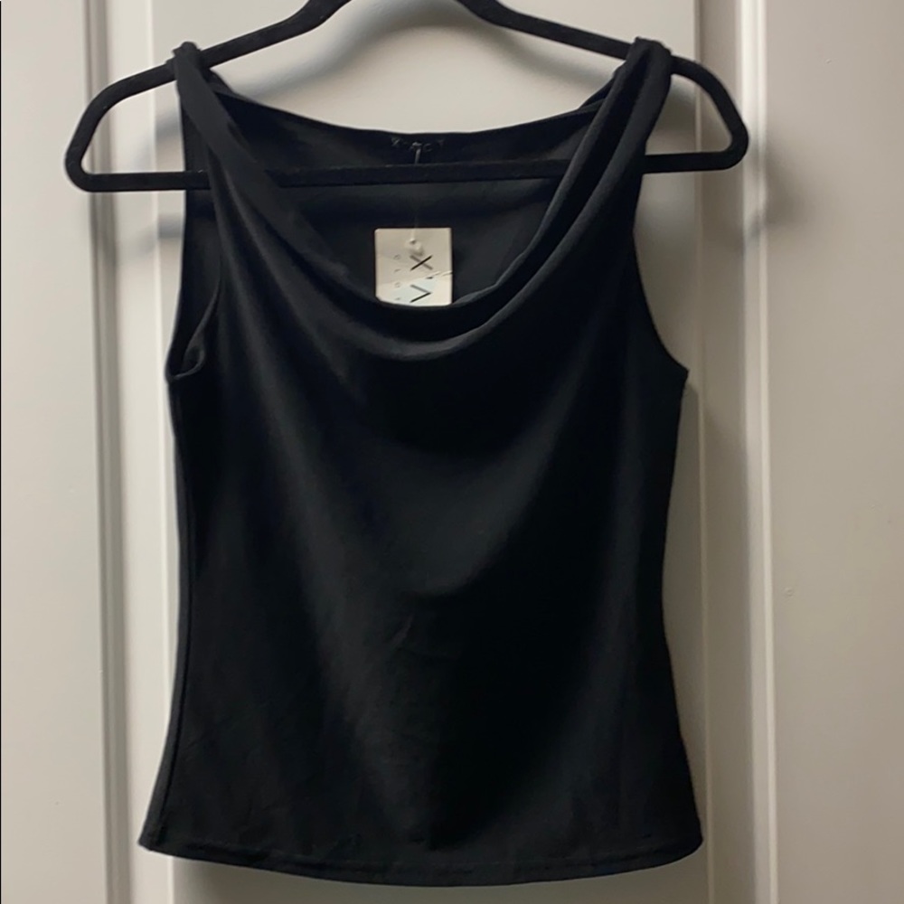 Black sleeveless blouse